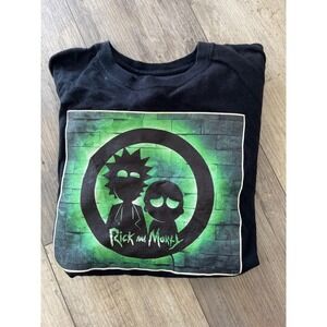 Mens Black Rick and Morty Graphic T Shirt Short Sleeve